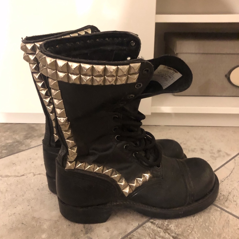 Vintage Studded Combat Boots